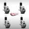 Service Caster 3.5'' SS Gray Poly Swivel 1-3/4'' Expanding Stem Caster Set with Brake, 4PK SCC-SSEX20S3514-PPUB-TLB-134-4 - alternate 3
